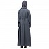 Elegant abaya with long cuff sleeves- Grey